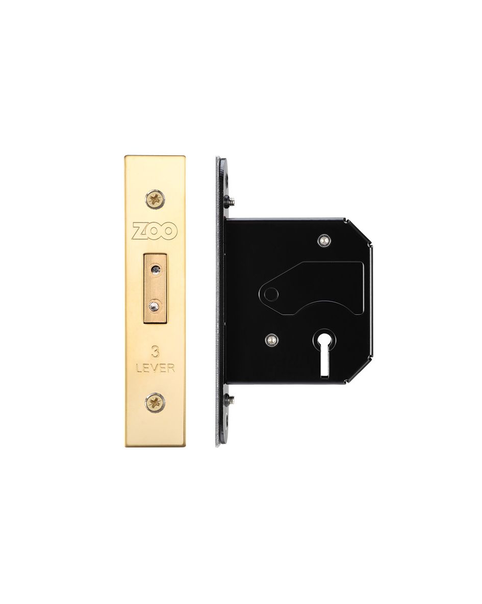 3 Lever UK Replacement Dead Lock (65.5mm OR 78mm), Satin Stainless Steel