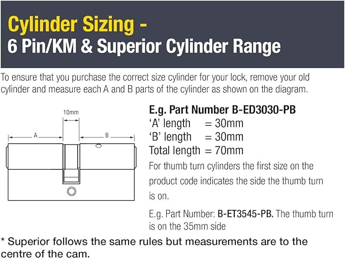 Yale KM3030-PB-KA Euro Double 1 Star Kitemarked Cylinder, 3 Keys Supplied, High Security, Boxed, Suitable for All Door Types, Brass Finish, 30:10:30 (70 mm), Pack of 2