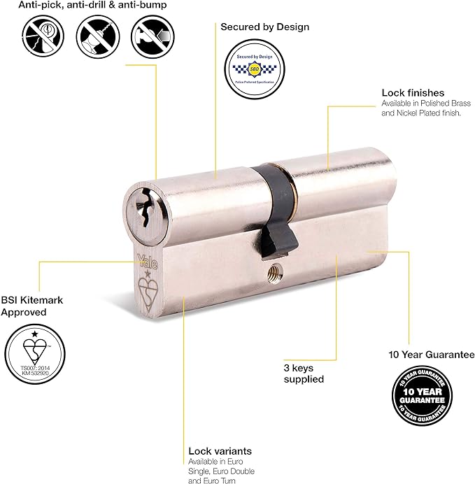 KM Series Euro Double Cylinder 35:10:35 (80mm)