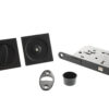 AGB Square Flush Handle Sliding Door Bathroom Lock Set - Matt Black