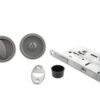 AGB Round Flush Handle Sliding Door Bathroom Lock Set - Satin Chrome
