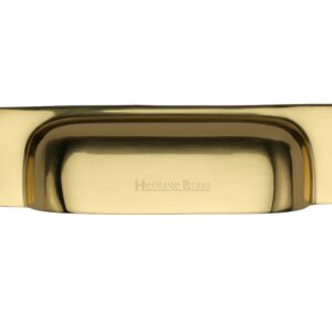 Heritage Brass Cabinet Drawer Pull Handle (76Mm/96Mm Or 152Mm/178Mm C/C), Polished Brass