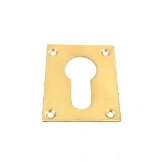 Square Euro Escutcheon - 50mm - Polished Brass