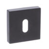 CleanTouch Anti-Bac Key Escutcheons on Minimal Square Rose - Matt Black