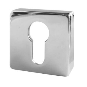 Frelan Hardware Rombo Euro Profile Square Escutcheon, Polished Chrome