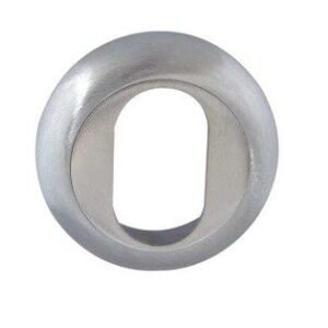 Frelan Hardware Oval Profile Bevelled Escutcheon, Satin Chrome