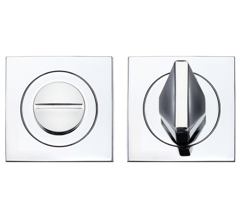 Square Bathroom Turn & Release, Polished Chrome