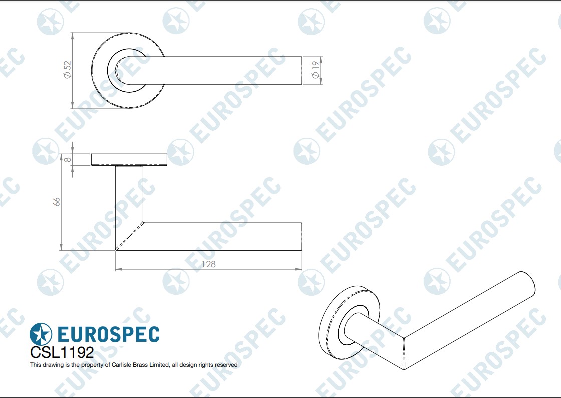 Nera Safety Lever on Sprung Rose Grade 304