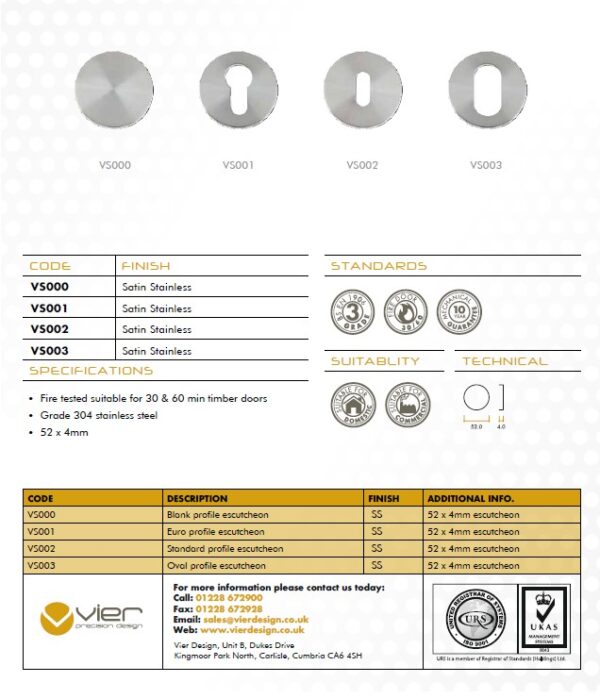 Zoo Hardware Vier Oval Profile Key Escutcheon, Satin Stainless Steel