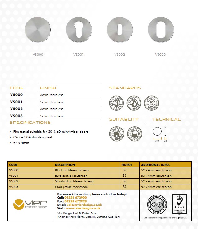 Zoo Hardware Vier Euro Profile Key Escutcheon, Satin Stainless Steel