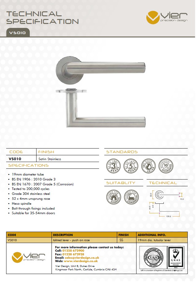 Zoo Hardware Vier Mitred Lever On Round Rose, Satin Stainless Steel (Sold In Pairs)