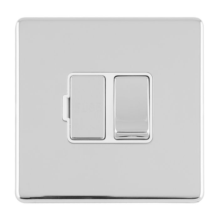Eurolite Concealed 3mm 13Amp Switched Fuse Spur - Polished Chrome