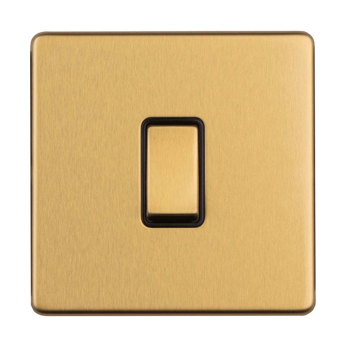 Eurolite Concealed 3mm 1 Gang 10Amp 2 Way Switch - Satin Brass