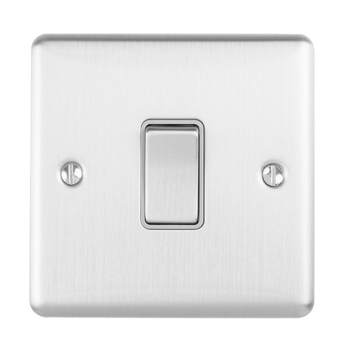Eurolite Enintssg 1 Gang 10Amp Intermediate Switch Satin Enhance Range Grey Trim
