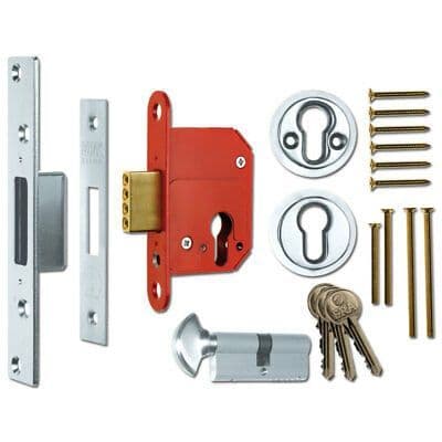 Era 333-51Tp Bs 8621 EuroDead Lock 3" Satin Chrome without Euro Cylinder 76mm