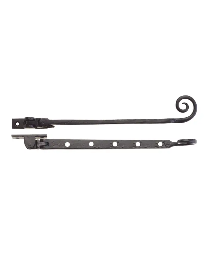 Zoo Hardware Foxcote Foundries Curly Tail Casement Stays 12 Inch, Black Antique