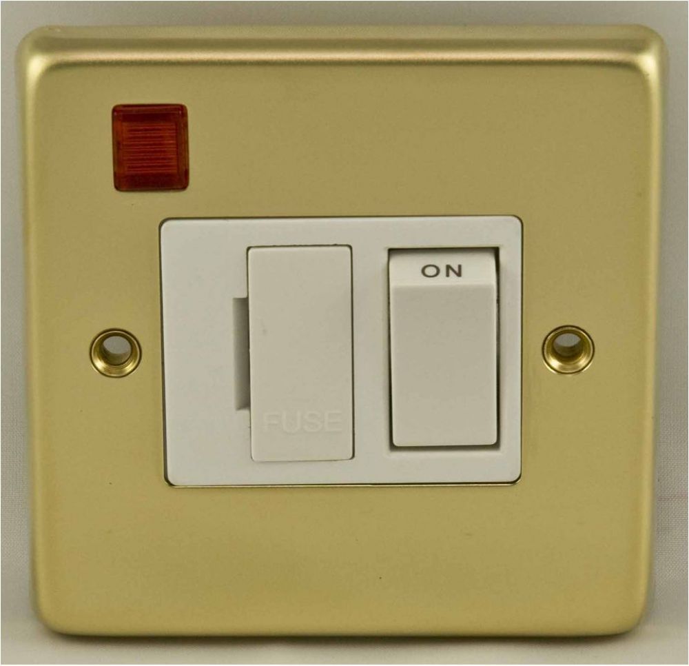 Eurolite Stainless steel Switched Fuse Spur - Polished Brass