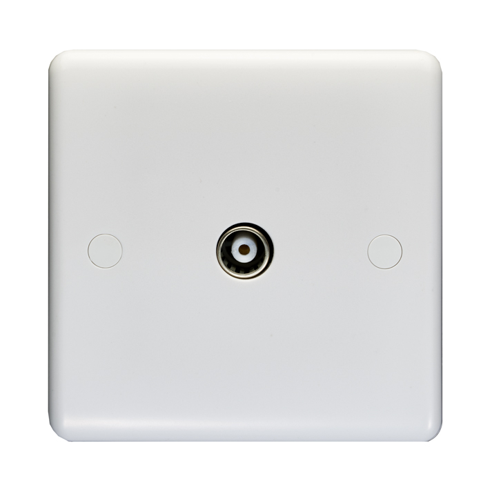 Eurolite Pl4321 Enhance White Plastic Coax Tv Outlet (Non-Isolated)