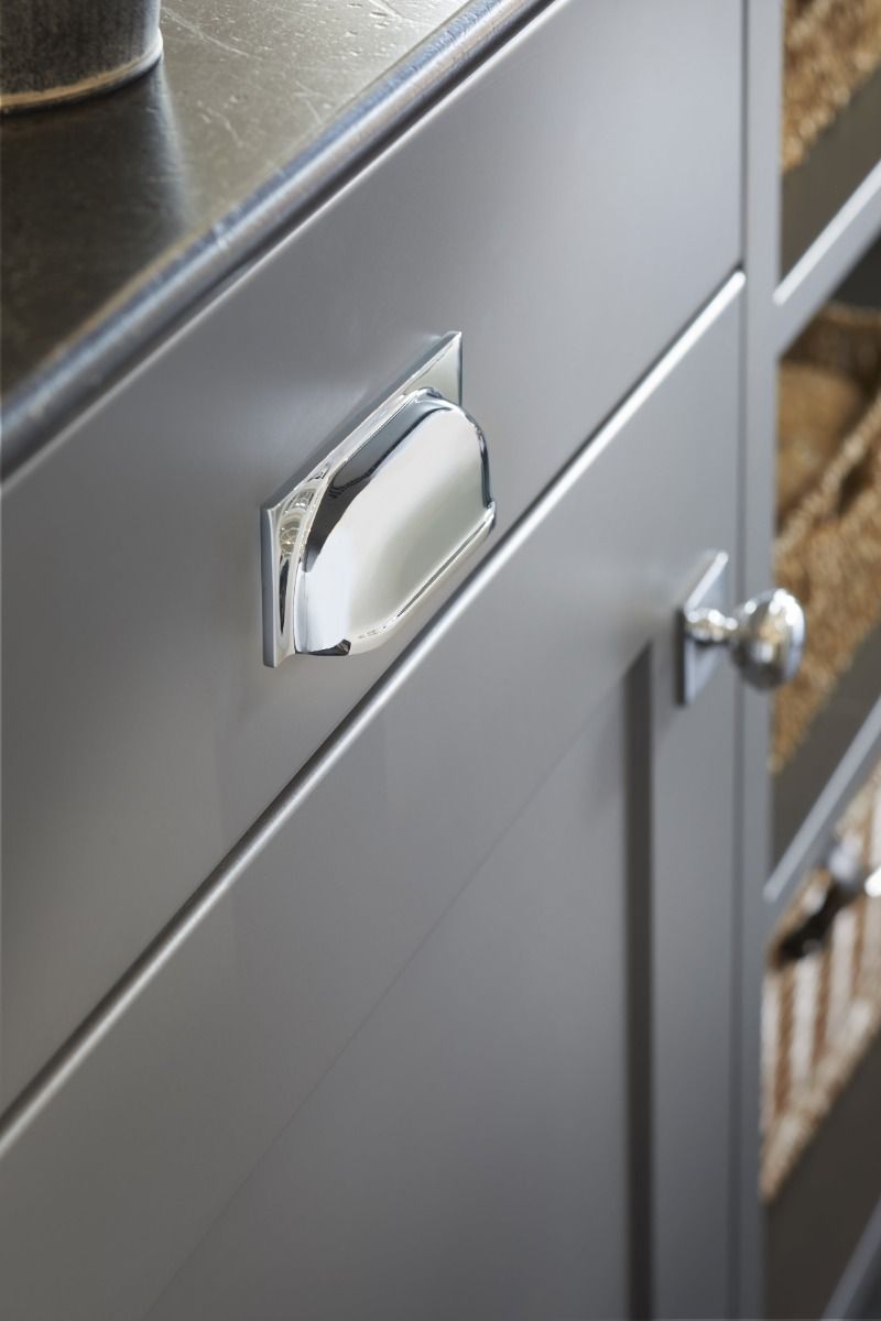 Alexander And Wilks Quantock Cup Pull Handle 203mm C/C Polished Chrome AW906PC