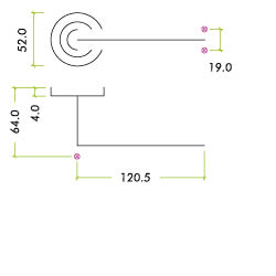 Zoo Hardware Vier Mitred Lever On Round Rose, Satin Stainless Steel (Sold In Pairs)