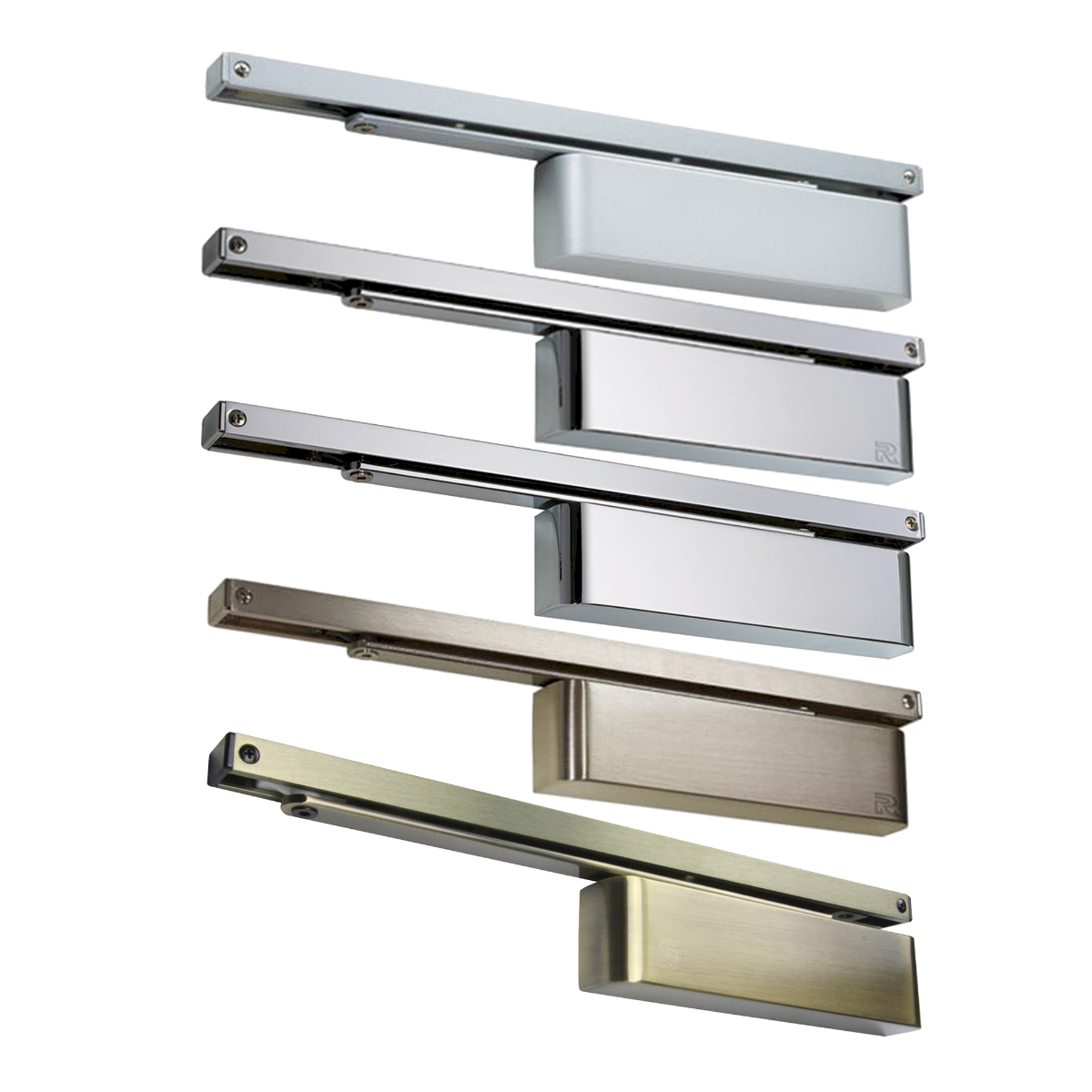 Rutland TS.11204 Door Closer EN 2-4 Cam Action Door Closer c/w Semi-radius cover & Slidearm PVD Brass