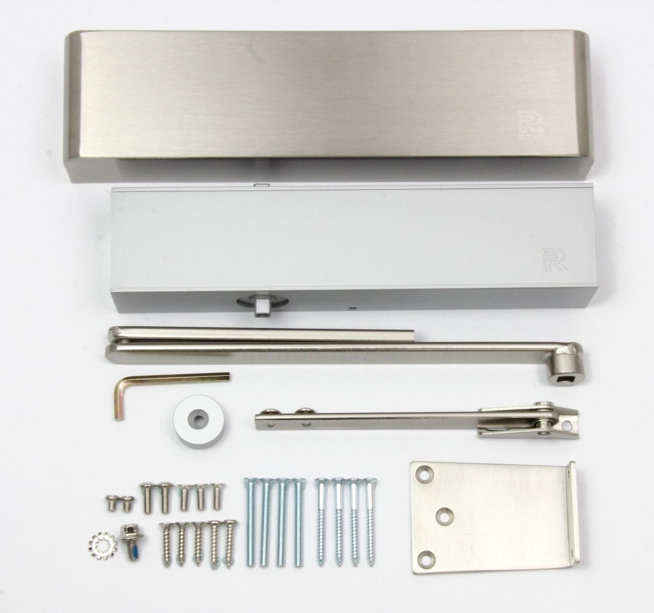 Rutland TS.9206 Door Closer c/w Semi-Radius Cover & Flatbar Armset Polished Stainless Steel