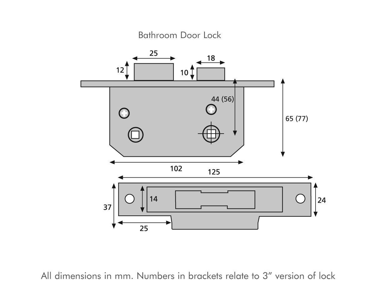 Era 243-62 Bathroom Door Lock 64mm Polished Chrome