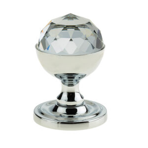 Frelan Hardware Swarovski Crystal Faceted Mortice Door Knob, Polished Chrome (Sold In Pairs)