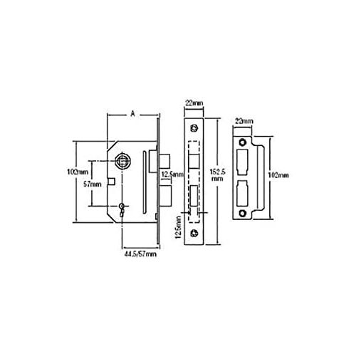 Yale Pm246 2 Lever Sashlock 3" Polished Chrome P-M246-CH-76
