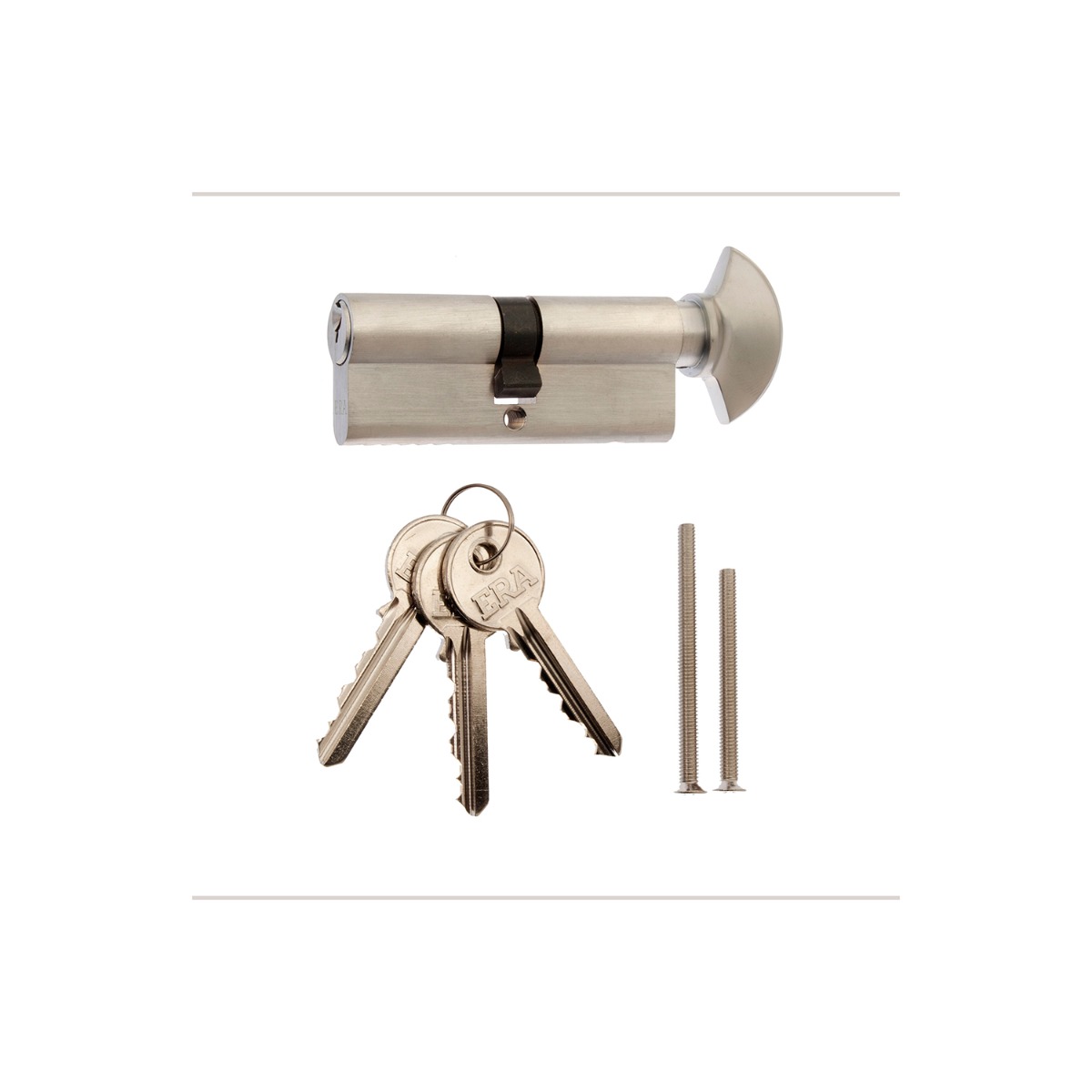 Era Kitemark Euro Cylinder and turn 35/35 70mm 6pin Satin Chrome Keyed Alike