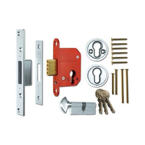 Era 233-51 BS8621Euro Mortice Deadlock Keyless Egress Keyed Alike 2.5" Box 64mm Satin Chrome