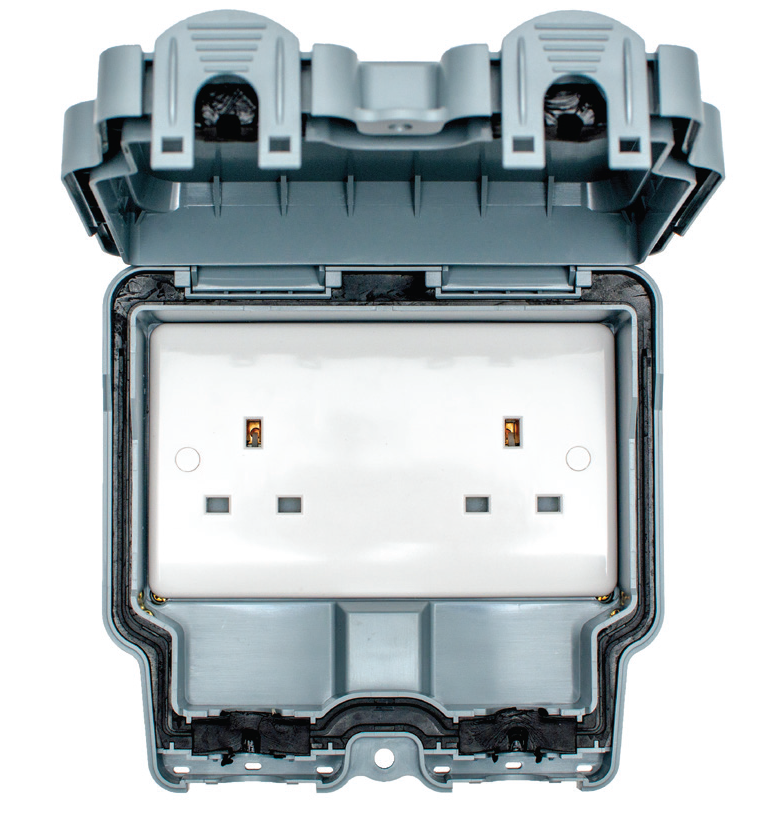 Eurolite Wp4040 2 Gang 13Amp Unswitched Socket Outlet Lockable Ip66