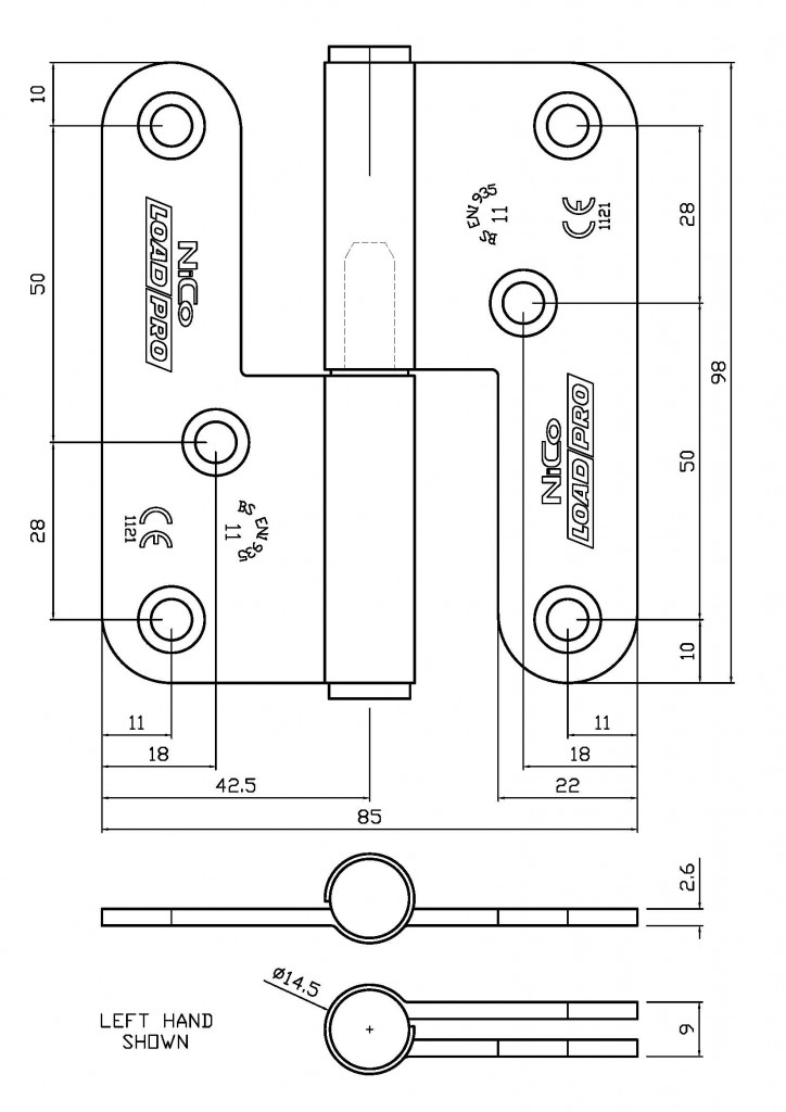 4715 Maintenance Free UKCA & CE Grade 11 Offset Lift Off Fire Door Hinge