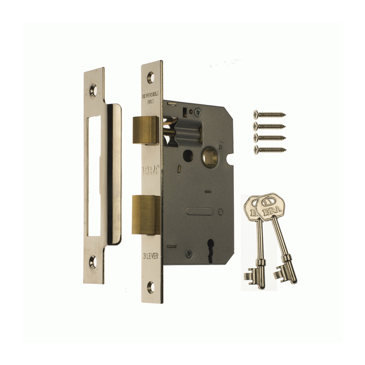 Era 473-62 3 Lever Sashlock 2 1/2" Chrome Card 64mm Polished Chrome