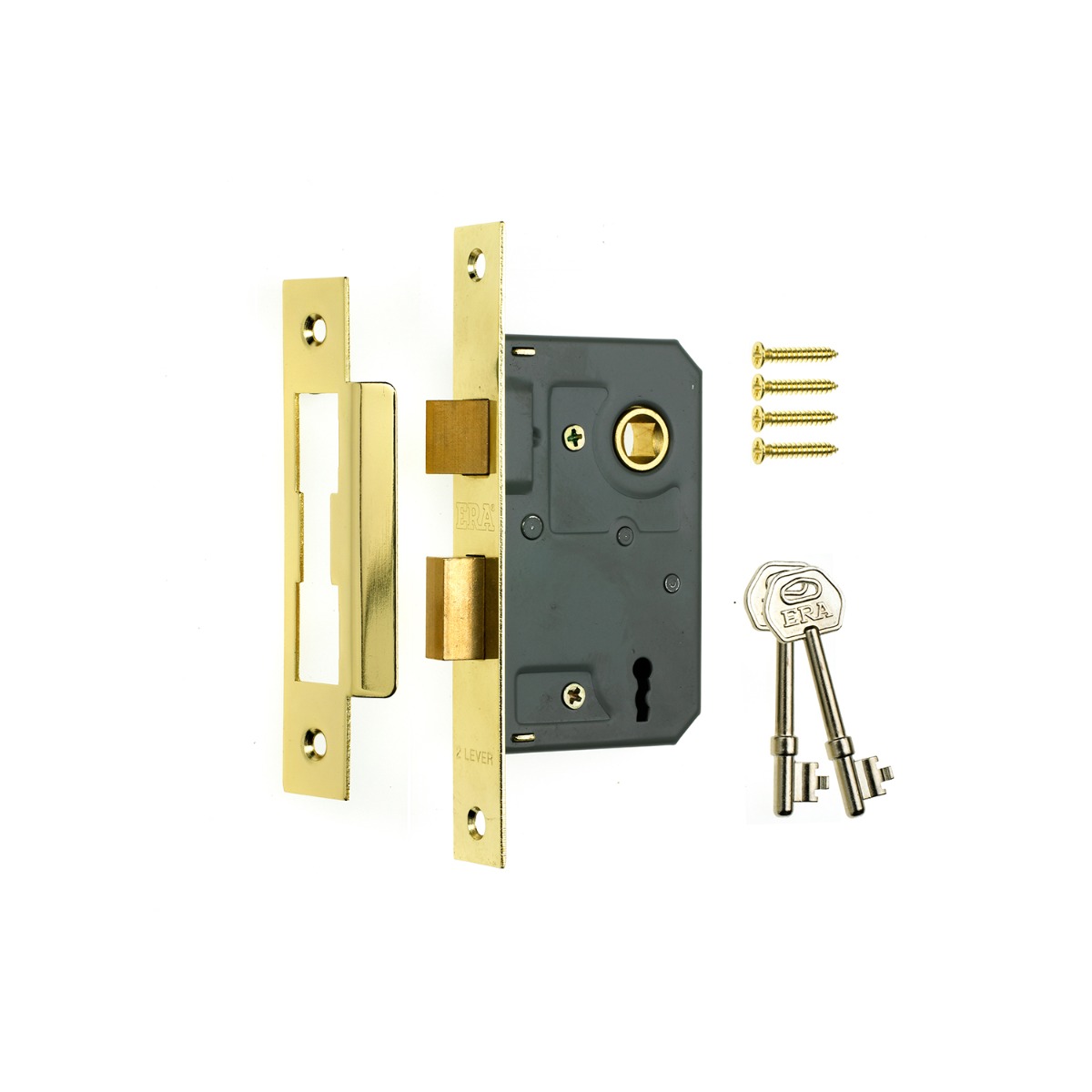 Era 573-31 3 Lever Sashlock 3" Brass Box 76mm Polished Brass