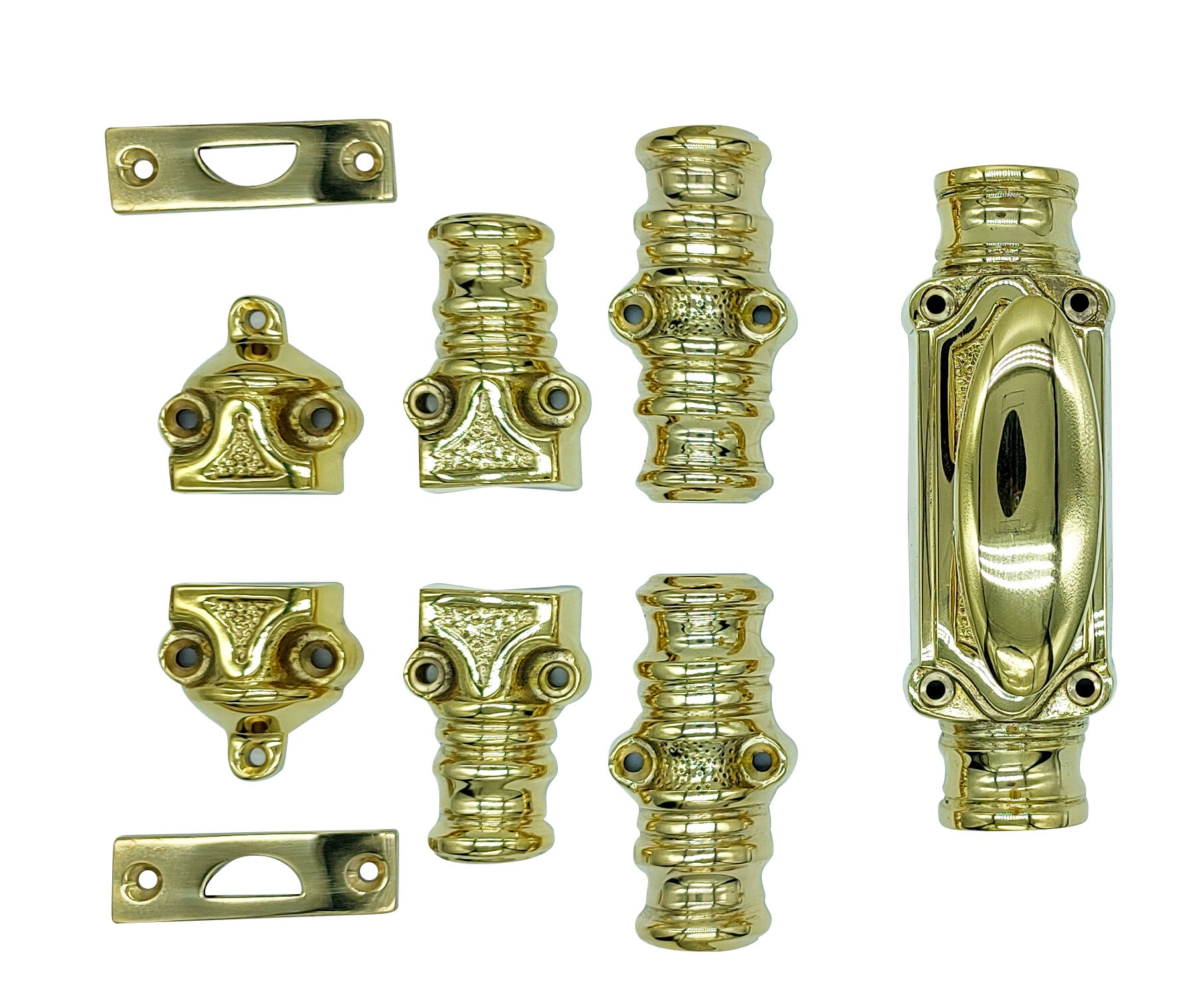 Classic door espagnolette bolt / Cremone bolt 9 feet polished brass unlacquered