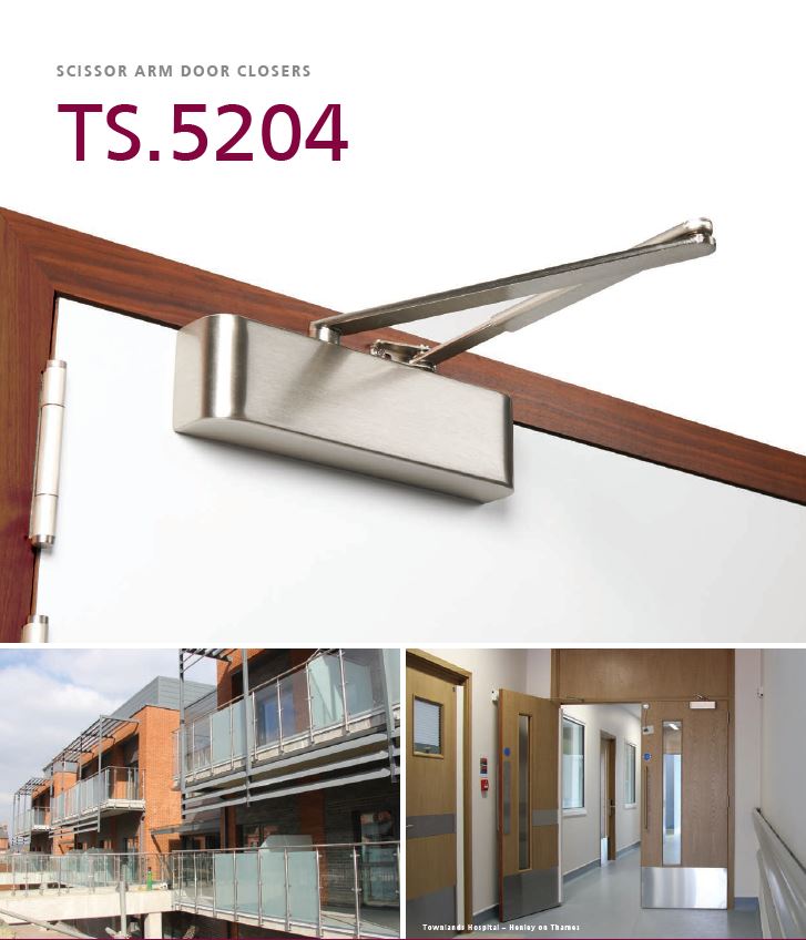 TS.5204 Door Closer BC c/w Semi-Radius Cover, Flatbar Armset