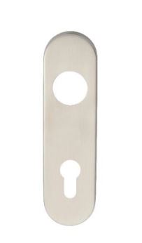 Eurospec CPRE1170/72SSS 174 X 45 X 8mm Steelworx Radius Backplates - Lock Euro Profile (72mm C/C) 170mm x 45mm x 8mm Satin Stainless Steel