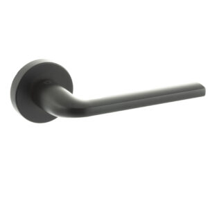 CleanTouch Anti-Bac Forme Milly Lever Door Handle on Minimal Round Rose - Matt Black