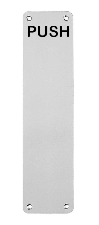 Eurospec Push Stainless Steel Finger Plates, Polished Or Satin Finish (Multiple Sizes)