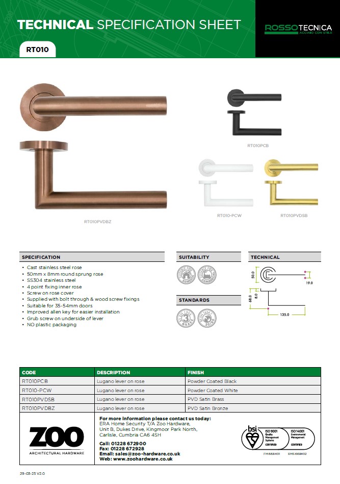 LUGANO LEVER ON ROUND ROSE