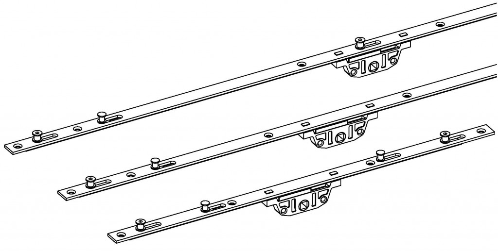 Multilock + 110mm + 250mm Low Handle Height Offset Multilock Security Espagnolette 22mm Backset 9.0mm Cam