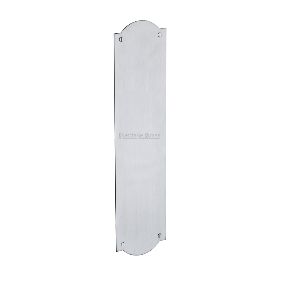 Heritage Brass Shaped Fingerplate (305Mm X 77Mm), Satin Chrome Finish