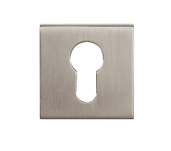 Atlantic Tupai Rapido Curva/Quadraline Square Euro Profile Escutcheon, Pearl Nickel - TESCESPL (sold in pairs)