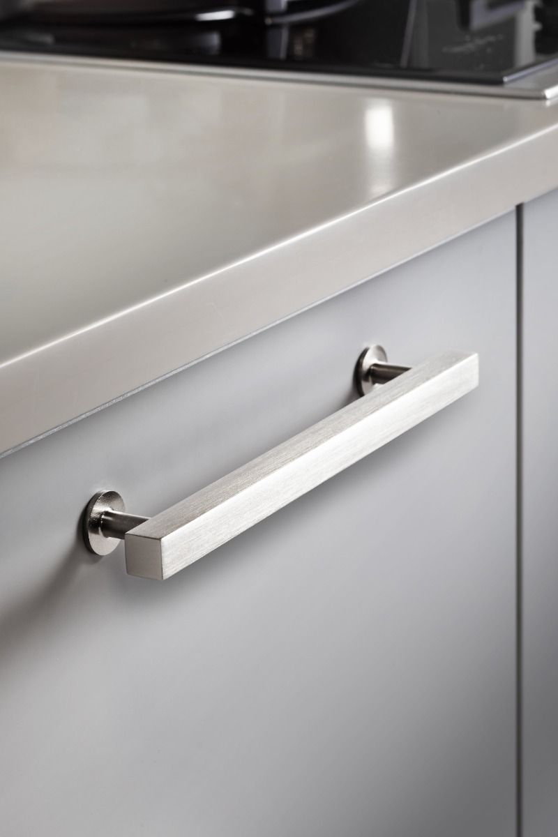 Alexander And Wilks Square T Bar Cabinet Pull Handle 160mm C/C Satin Nickel AW815-160-SN