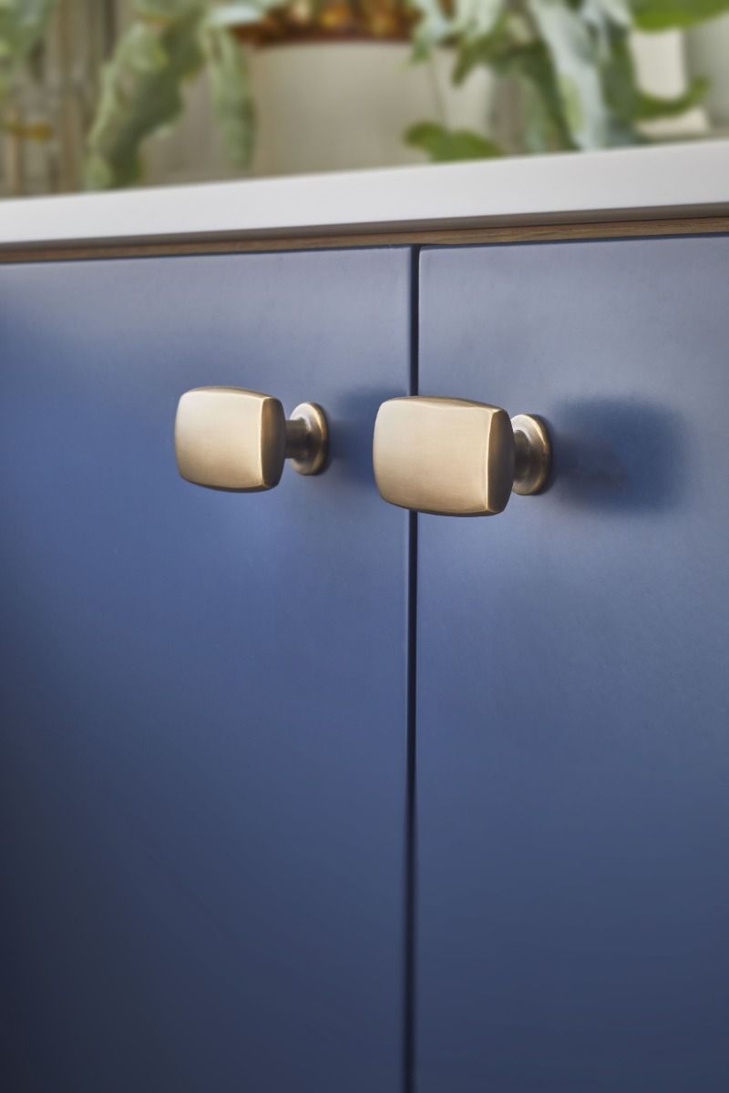 Alexander And Wilks Plain Soap Dish Knob Small 47mm Satin Brass AW822-47-SB