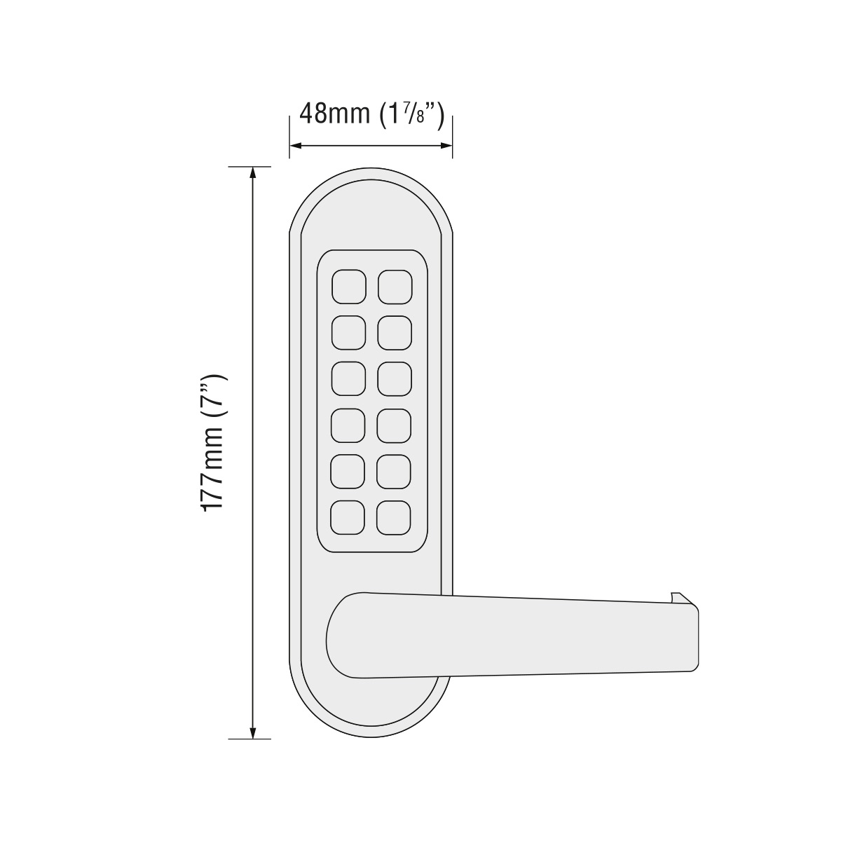 CODELOCKS 505 Mechanical Digital Locks 500 series Front Plate Only Passage- Panic Kit PVD Stainless Steel