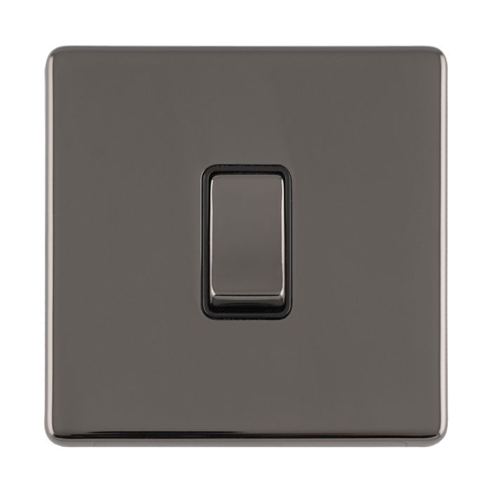 Eurolite Concealed 3mm 1 Gang 10Amp 2Way Switch - Black Nickel