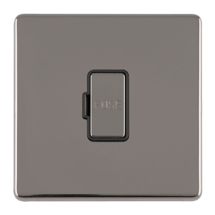 Eurolite Concealed 3mm 13Amp Unswitched Fuse Spur - Black Nickel