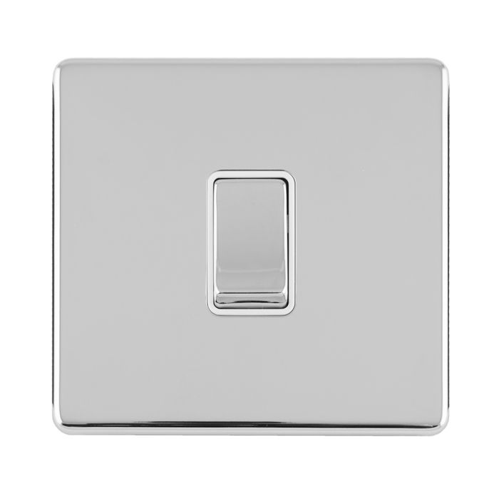 Eurolite Concealed 3mm 1 Gang 10Amp 2Way Switch - Polished Chrome